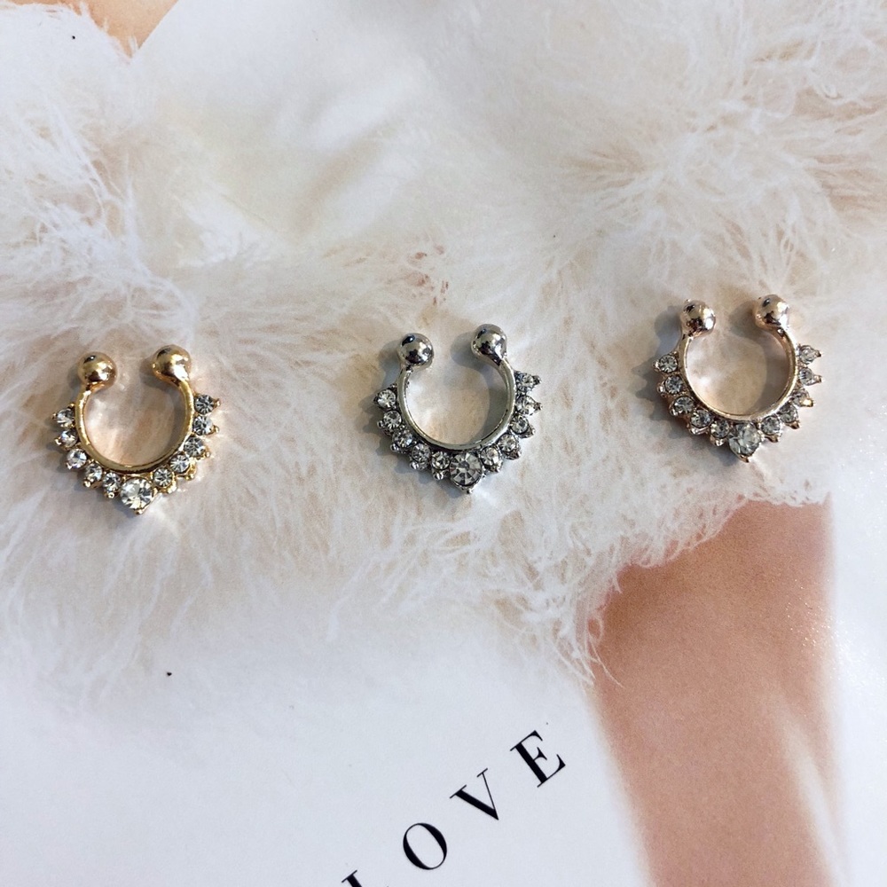 Set of 3 Septum Nose Ring - Picture 3 of 7